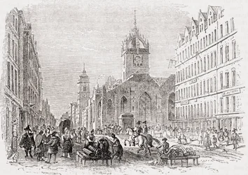 St Giles and the Old Tron Church, Edinburgh in the 17th Century, from 